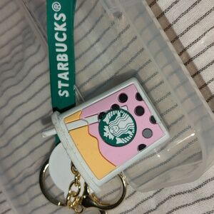 Starbucks Pink Gold Game Console Keychain